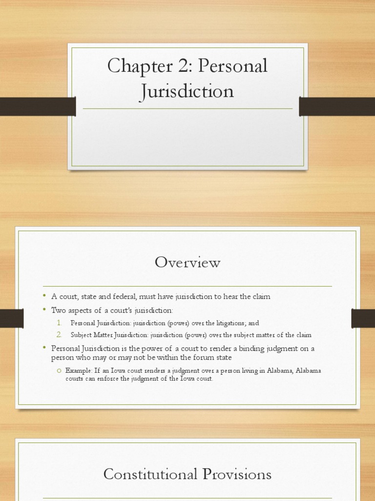 Understanding Personal Jurisdiction | PDF | Personal Jurisdiction ...