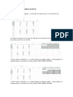 Operaciones Con Matrices en Excel