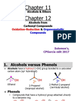 Alcohols & Ethers Alcohols & Ethers: Oxidation Oxidation - Reduction Reduction Oxidation Oxidation - Reduction Reduction