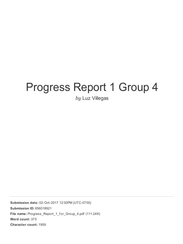 Progress Report 1 Group 4 | PDF | Computing And Information Technology