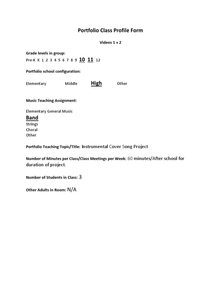 Instrumental Cover Song Project Profile | PDF | Language Arts & Discipline