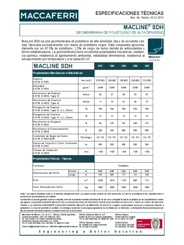 TDS MX Ficha Técnica Macline SDH | PDF | Naturaleza | Materiales