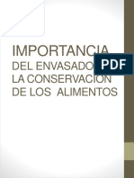 Importancia Del Envasado en La Conservación de Los