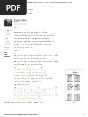 The Unforgiven Metallica Acordes Para Guitarra Acustica Y