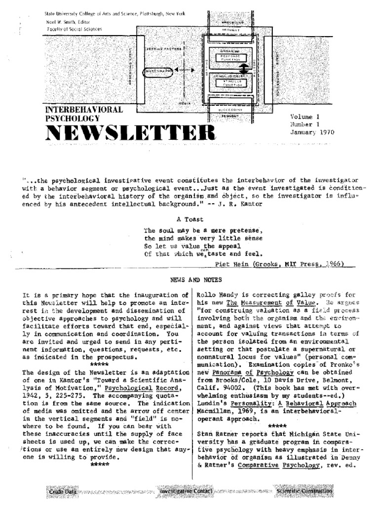 IBPN Interbehavioral Psychology Newsletter (Nro 1 A 24, 1970 A 1996) PDF Experiment Causality image