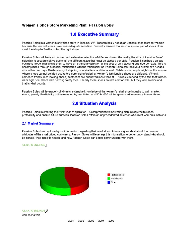 Shoe Marketing Plan (Sample) PDF Shoe Retail
