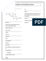 STA004 - Polysorbates and Sorbitan Esters