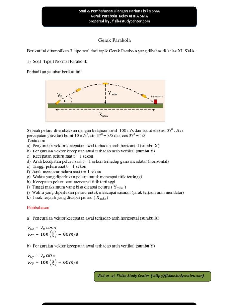 Soal Dan Pembahasan Fisika Sma Gerak Parabola