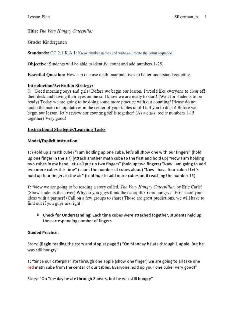 Counting with The Very Hungry Caterpillar | PDF | Education Theory ...