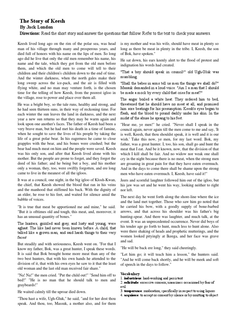 What genre is the story of keesh picture