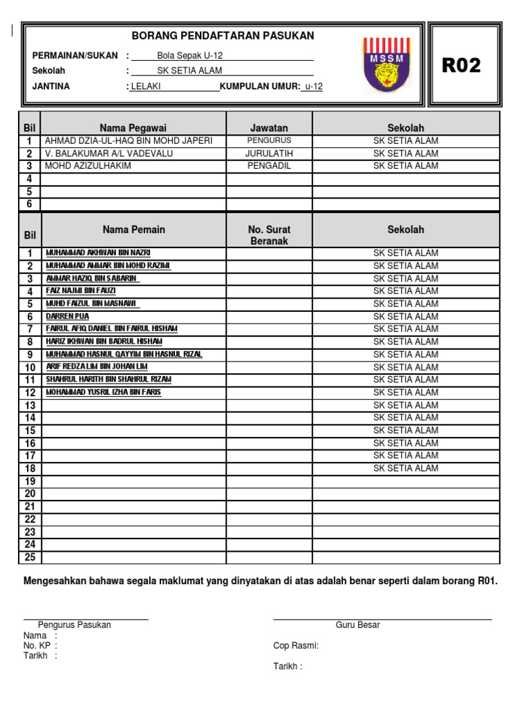 Borang r02 | PDF