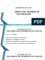 Acuerdo 481-2017 Reglamento de Facturacion Miercoles 27 de Septiembre 2017