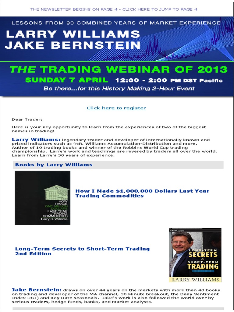 Larry Williams Webinar PDF Market Trend Money
