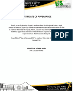 Certificate of Appearance: Jennifer A. Vitasa, MSPH