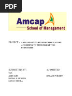 Project:-: Analysis of Telecom Sector Players According To Their Marketing Strategies