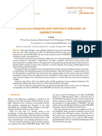 Geothermal Resources and Reserves in Indonesia: An Updated Revision