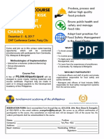 Brochure For E-Learning Course On Food Safety Risk Management in Food Supply Chains