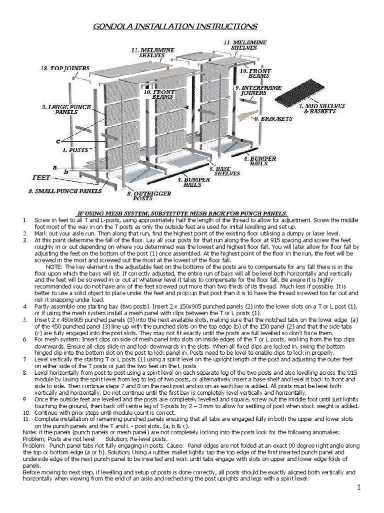 Gondola Installation Guide | PDF | Screw | Equipment