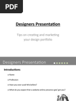 Designers Presentation: Tips On Creating and Marketing Your Design Portfolio