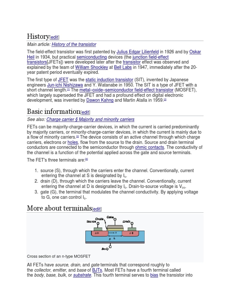 Field Effect Transistor PDF Field Effect Transistor Transistor