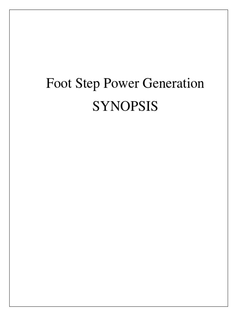 Foot Step Power Generation | PDF | Electricity Generation | Renewable ...