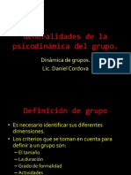 Generalidades de La Psicodinámica Del Grupo