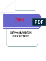 Tema 10: Cultivo Y Aislamiento de Patógenos Viables