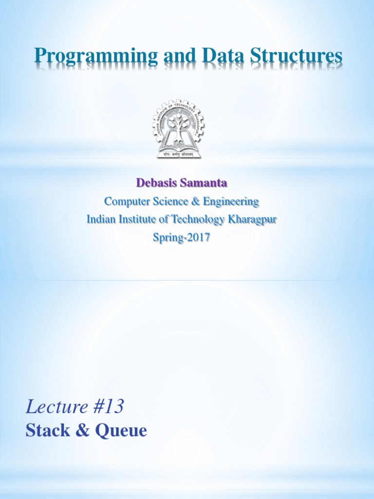 Programming and Data Structures: Debasis Samanta | PDF | Queue ...