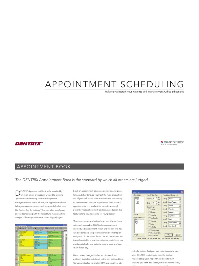Perfect Day Scheduling in Dentrix | PDF | Computing | Computing And ...