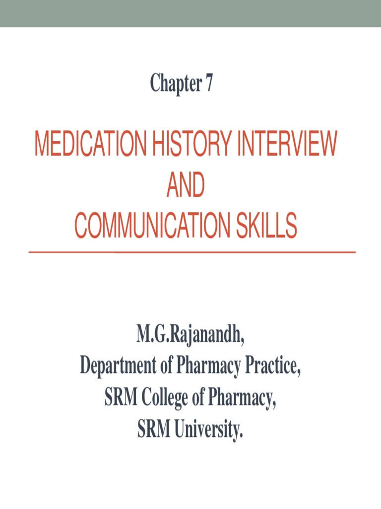 Medication History Interview Pharmacy Medical Prescription