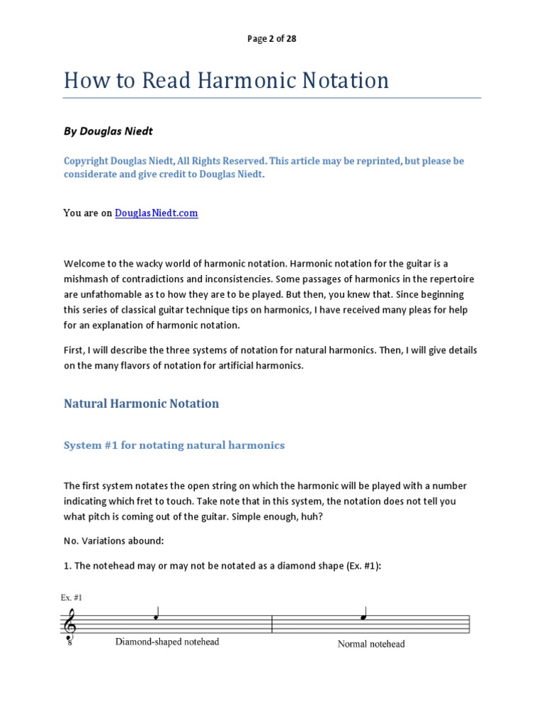 How to Read Harmonic Notation Revised Guitars Harmonic