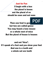 We LL Begin With A Box and The Plural Is Boxes But The Plural of Ox Should Be Oxen and Not Oxes