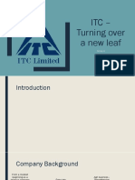 Itc - Turning Over A New Leaf: Group 4 Cecilia Paul Divya Pavar Nishanth Prasanna