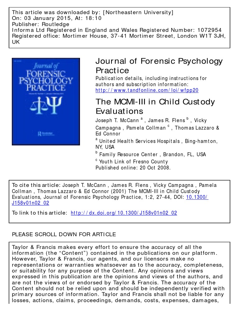 Mccann 2001 | Download Free PDF | Demography | Psychological Testing