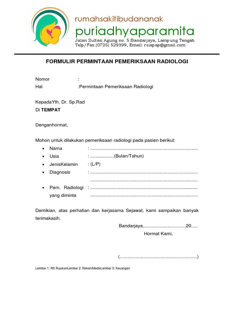 Form Permintaan Radiologi | PDF | Hukum | Sains & Matematika