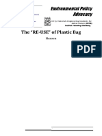 The "RE-USE" of Plastic Bag: Environmental Policy Advocacy