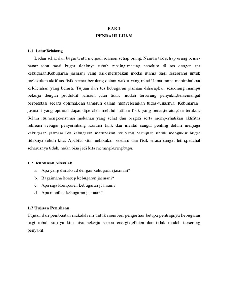 Makalah Kebugaran Jasmani