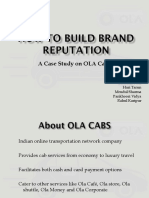 A Case Study On OLA Cabs: Group-11: Bhushan Patil Hari Tarun Mrudul Sharma Pankhoori Vidya Rahul Karipur