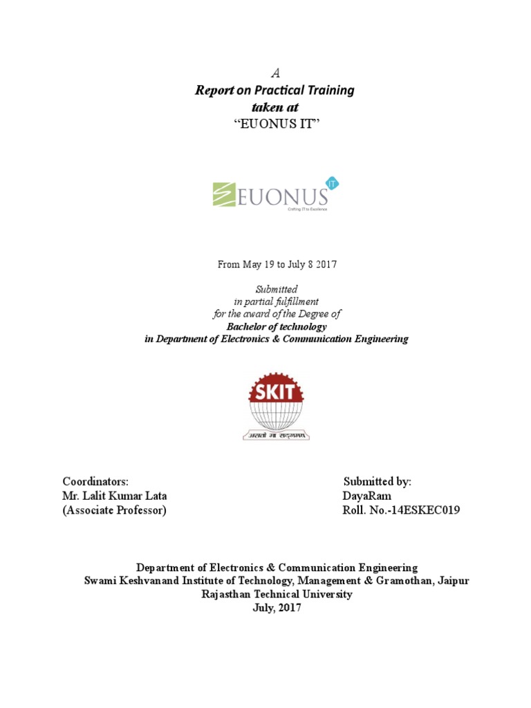 Internship Report on Web Development at EUONUS IT | PDF | Ajax ...