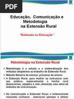 Educação Comunicação e Metodologia Na Extensão Rural