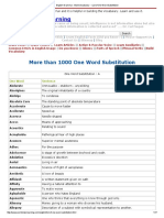 List of One Word Substitution