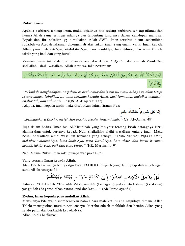 Kultum Rukun Iman Pdf