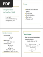 Steady-State Error For State-Space Models: Outline