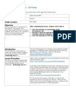 Lesson Plan Assignment - 20 Points: Title: Subject Area: Grade Level(s) : Objective