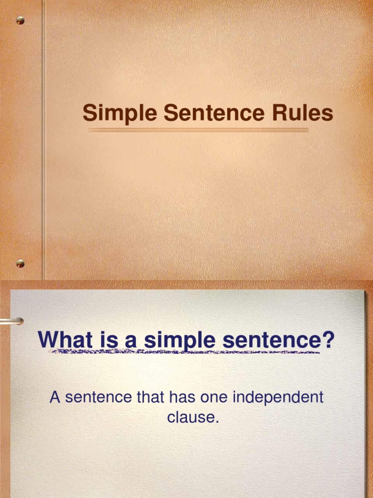 Simple Sentence Overhead PDF Subject (Grammar) Sentence (Linguistics)