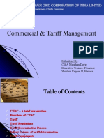 Commercial & Tariff Management: Submitted By: CWA Manthan Dave Executive Trainee (Finance) Western Region II, Baroda