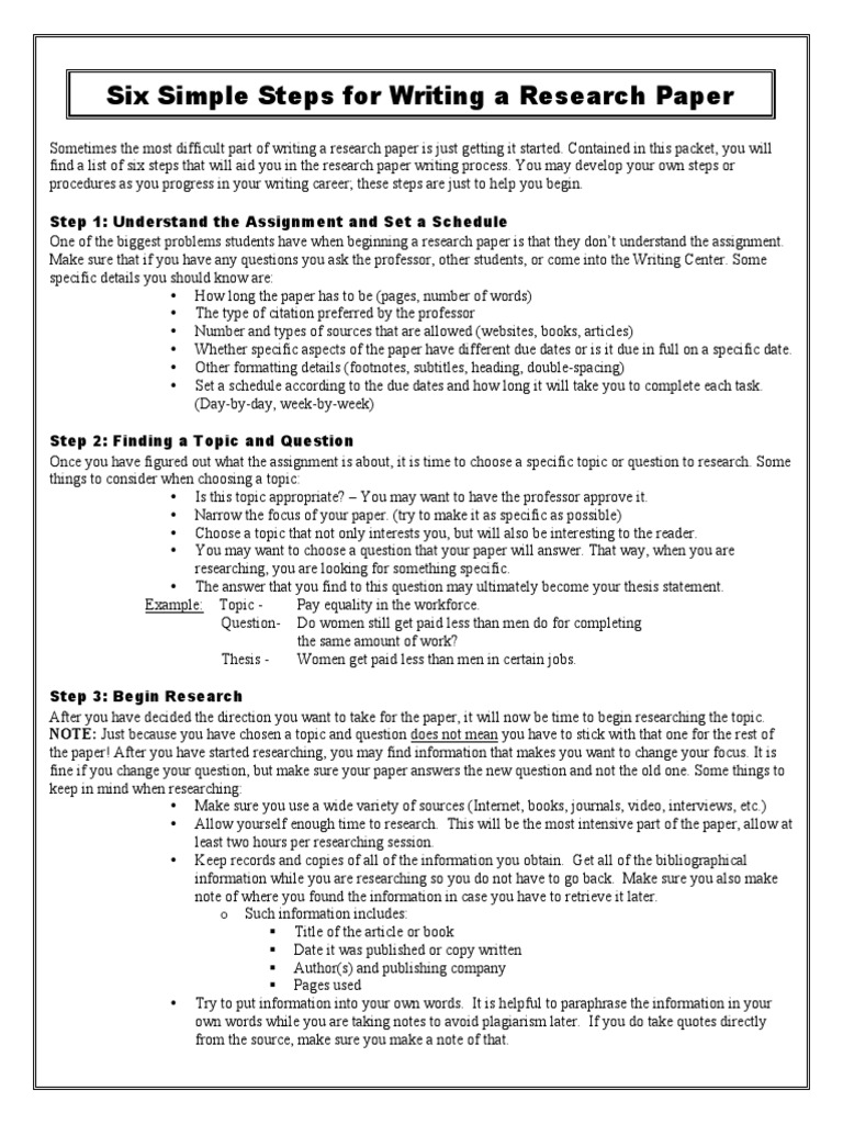 25 Simple Steps For Writing A Research Paper PDF  PDF  Citation