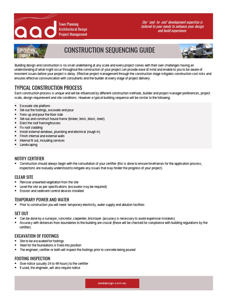 Construction Sequencing PDF Framing (Construction) Plumbing
