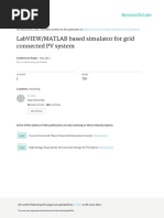 Labview/Matlab Based Simulator For Grid Connected PV System: Conference Paper