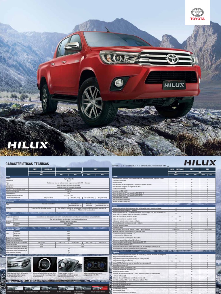 fichatecnicahilux_SRVSRX.pdf Tracción en las cuatro ruedas Eje